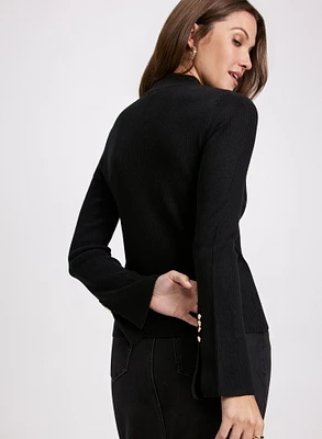 Bell Sleeve Keyhole Detail Sweater