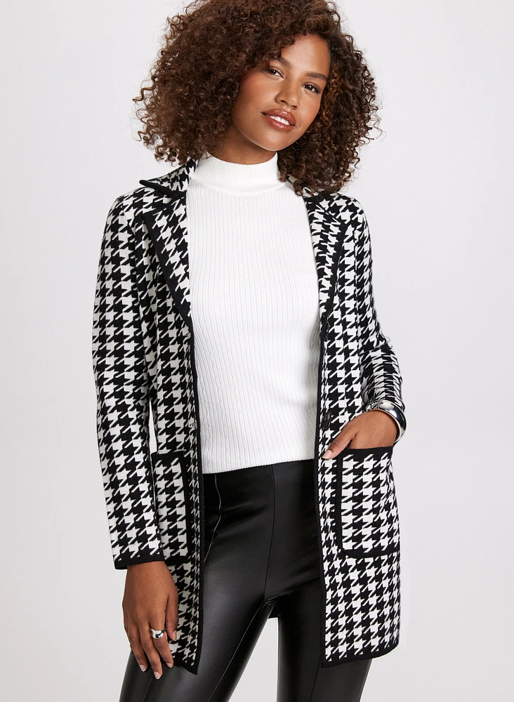 Veste-manteau à motif pied-de-poule