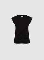 Shirred Solid T-Shirt