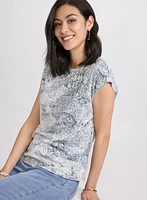T-shirt chiné à motif paisley