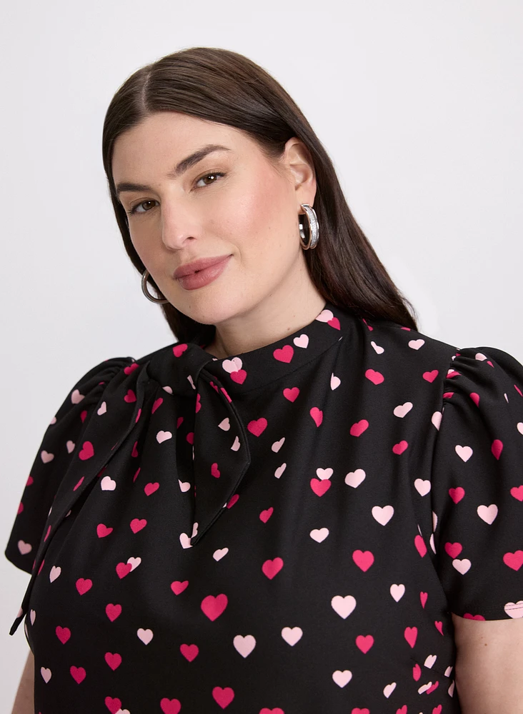 Robe à motif coeurs en cascade
