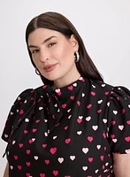 Robe à motif coeurs en cascade