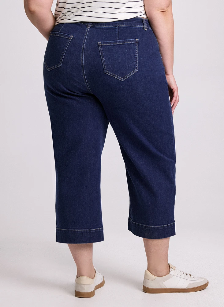 Patch Pocket Denim Capris