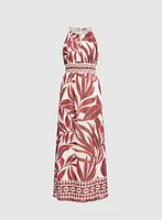 Leaf Print Maxi Dress