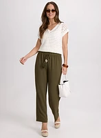Crinkle Wide-Leg Pants