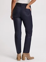 Coated Straight Leg Jeans