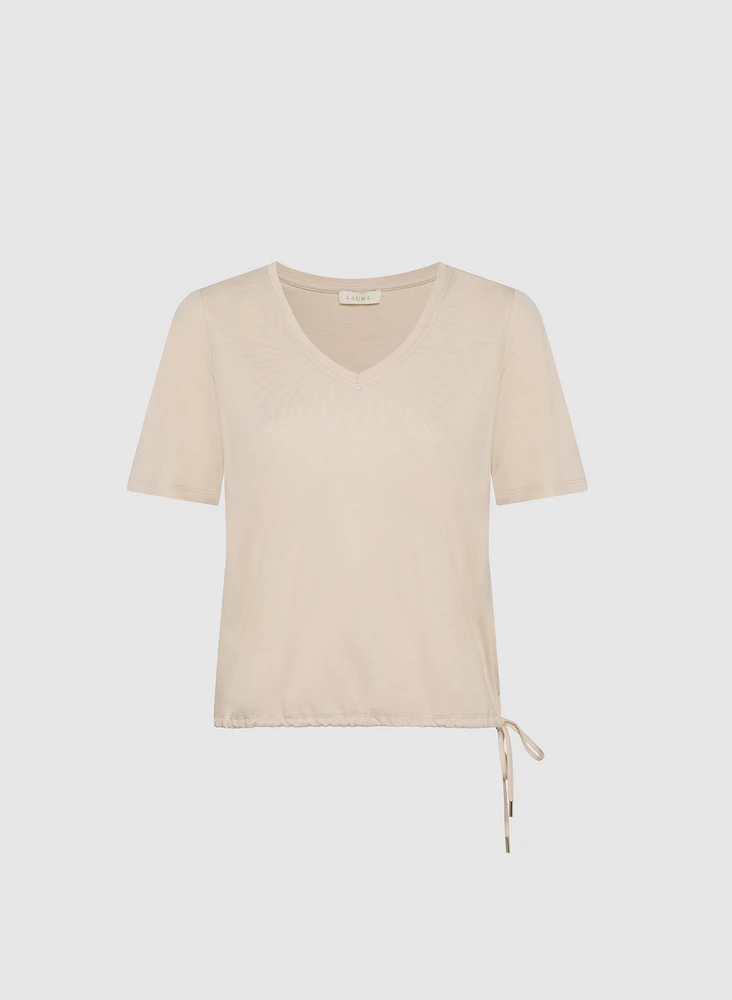 Drawstring Hem T-Shirt