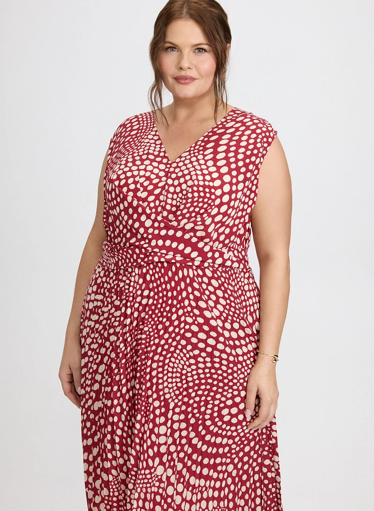 Polka Dot Plissé Dress