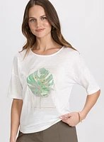 T-shirt à feuille de palmier