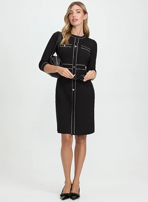 Contrast Stitch Sweater Dress
