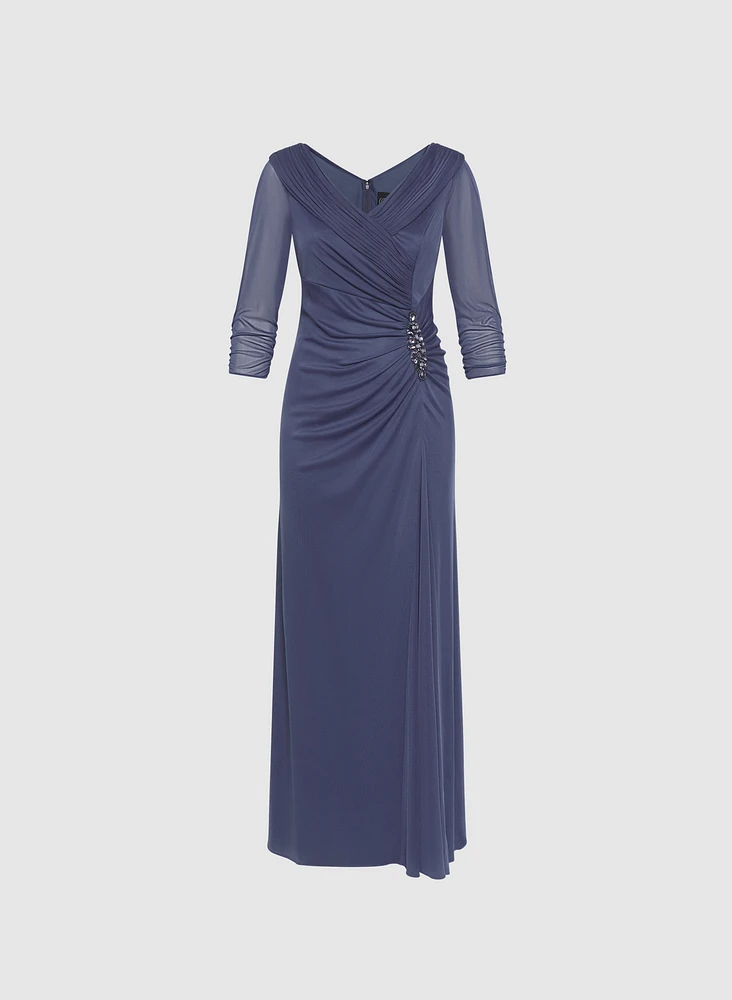 Mesh Wrap-Style Dress