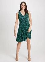 Sleeveless V-Neck Floral Dress