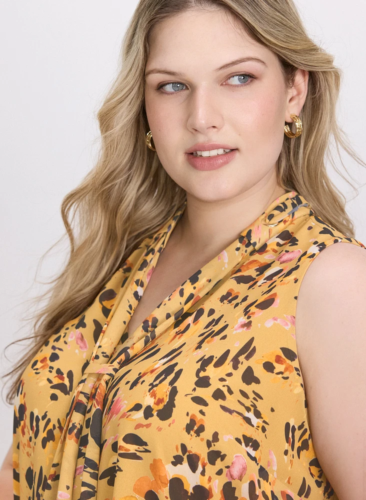 Sleeveless Leopard Print Blouse