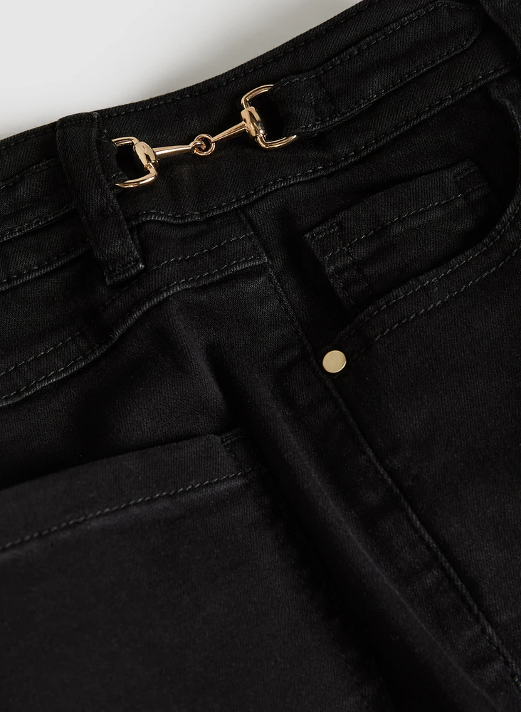 Chain Trim Bootcut Jeans