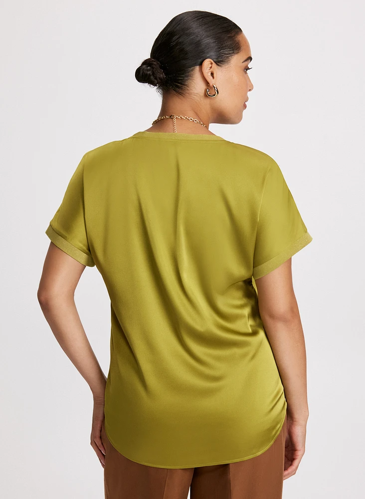 Satin Cap Sleeve Top