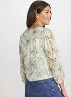 Blouse florale en chiffon