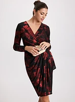 Robe métallique à motif floral