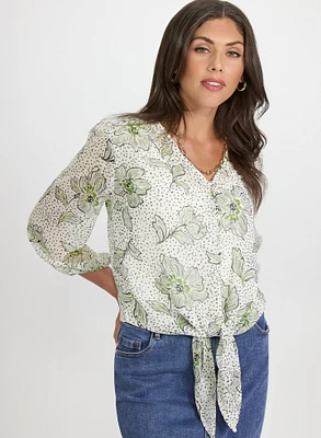 Blouse florale en chiffon