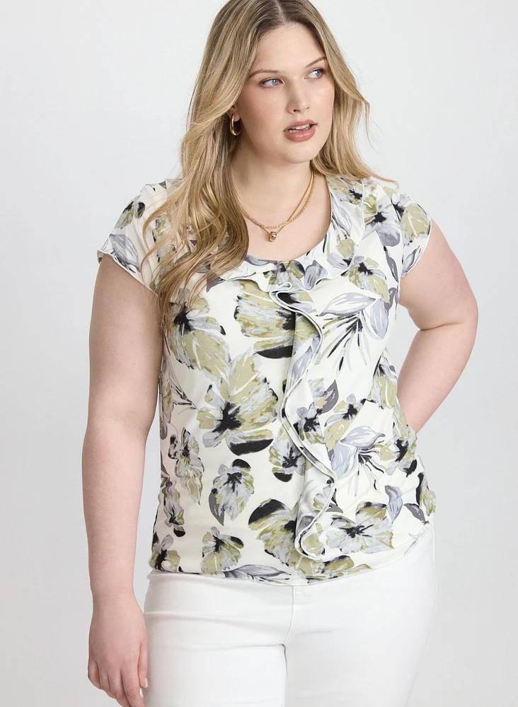 Haut floral volanté