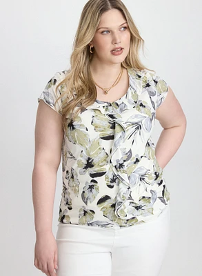 Haut floral volanté