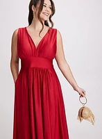 Plunging Neckline Maxi Dress