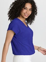 Textured Drop Shoulder Top