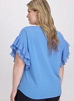 Pleated Sleeve Top