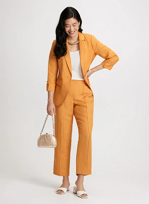 Linen-Blend Pull-On Pants