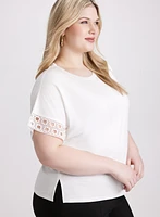 Eyelet Trim T-Shirt