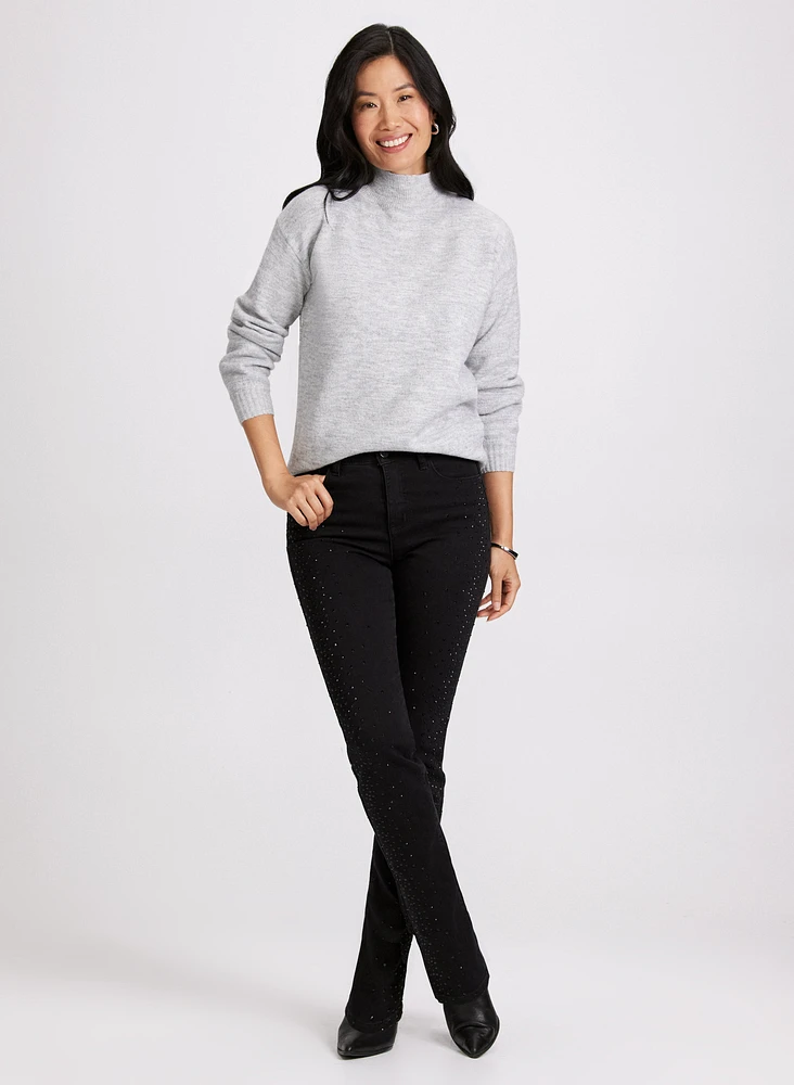 Pull en tricot à col montant