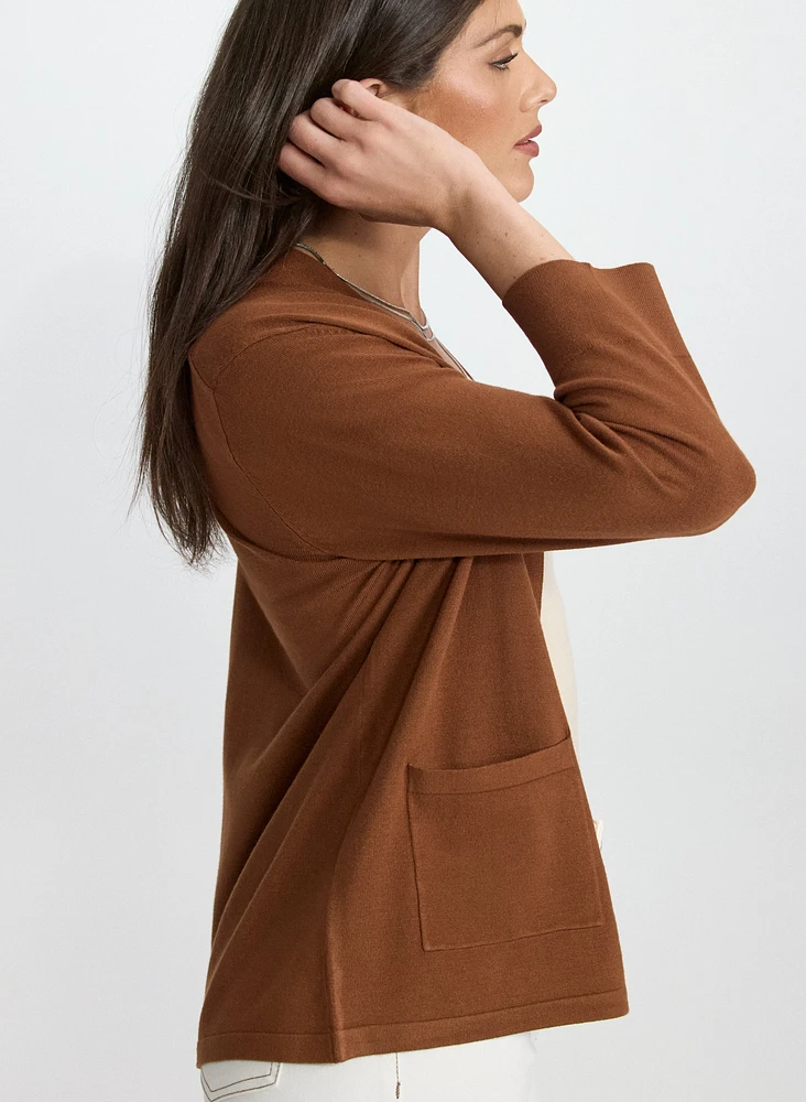 Short Open Front Cardigan