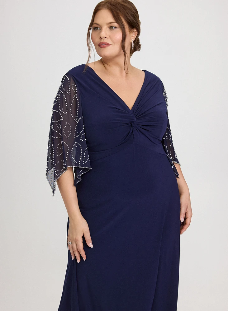 Robe manches évasées à billes