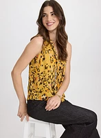 Sleeveless Leopard Print Blouse