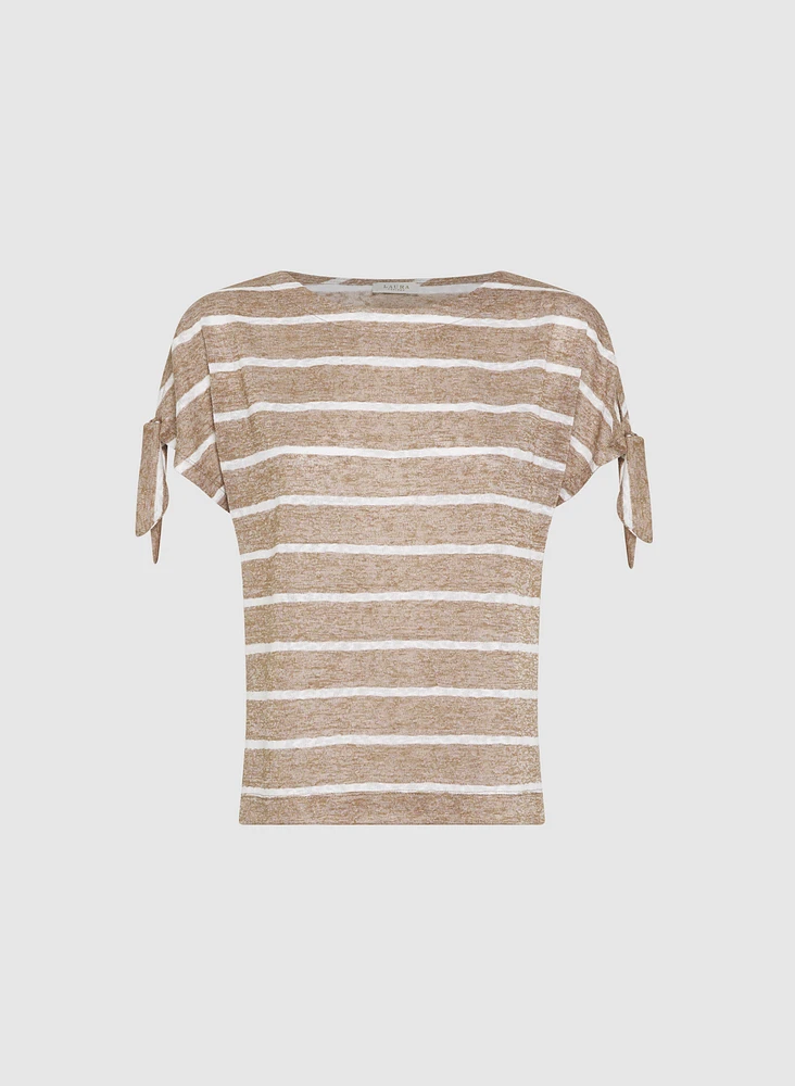Striped Split-Sleeve Top