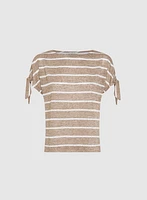 Striped Split-Sleeve Top