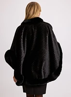 Poncho en fausse fourrure texturée