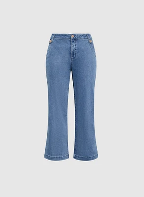 Faded Wide-Leg Jeans