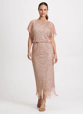 Metallic Crochet Evening Dress