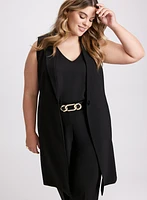 Sleeveless Button Jacket