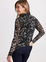 Abstract Floral Print Top