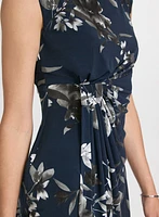 Robe florale drapée