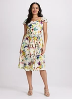 Floral Flutter Sleeve Dress