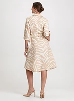 Robe boutonnée en mélange de lin