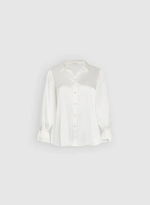 Satin Button-Down Blouse