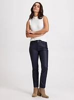 Coated Straight Leg Jeans