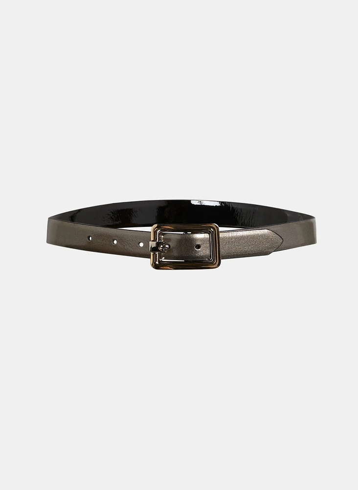 Ceinture réversible en cuir végane