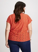 Tie-Front Eyelet Top