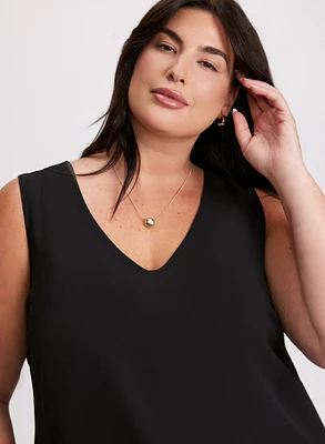 Sleeveless V-Neck Blouse