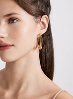 Rectangular Open Hoop Earrings