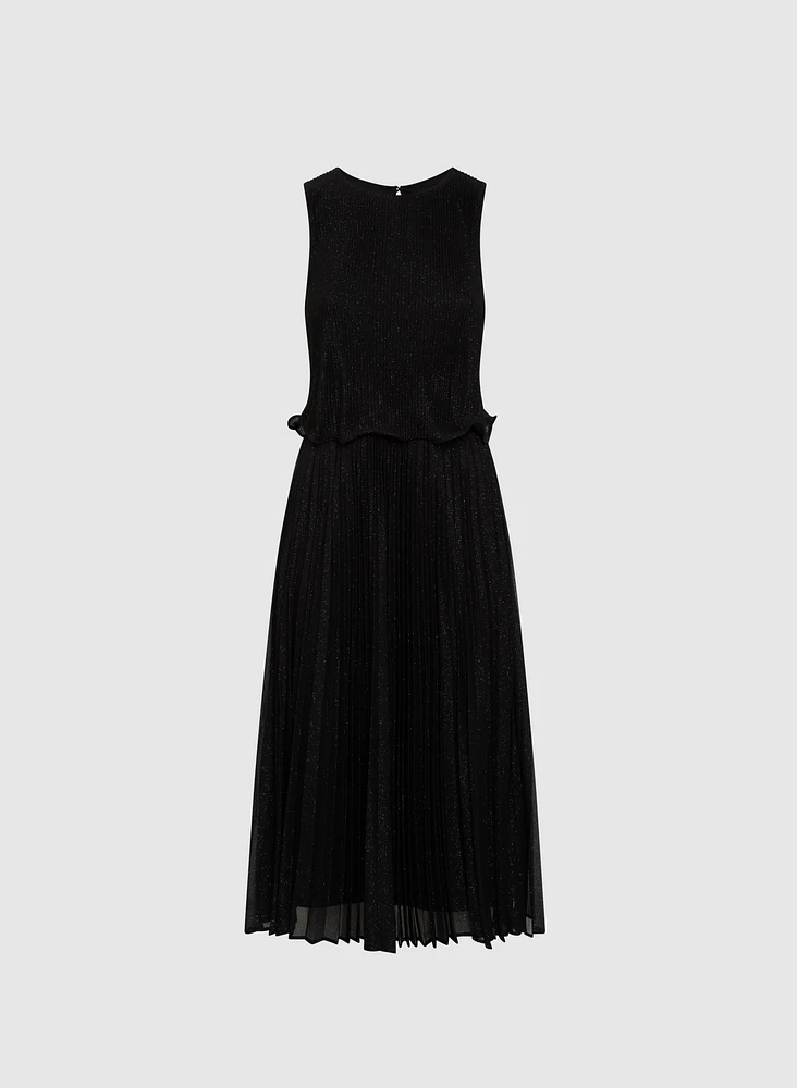 Glitter Pleated Dress